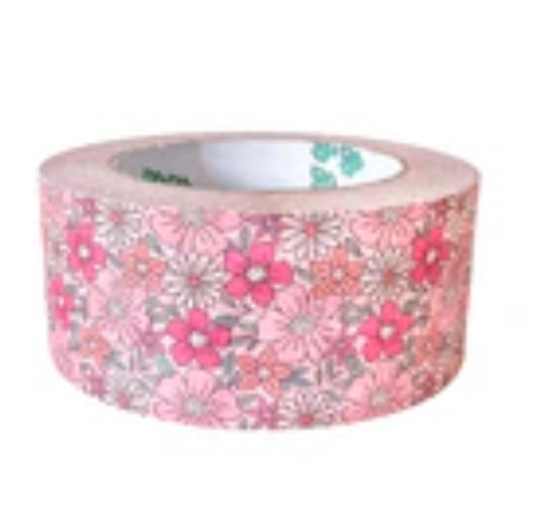 Pink floral packaging tape