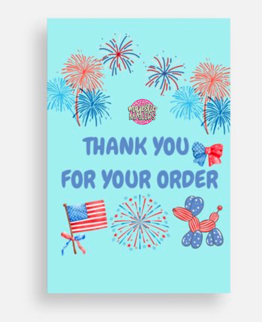 4x6 package insert thank you cards qty 25