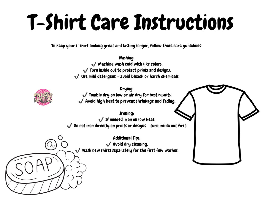 4x6 t-shirt care Packaging stickers set of 100