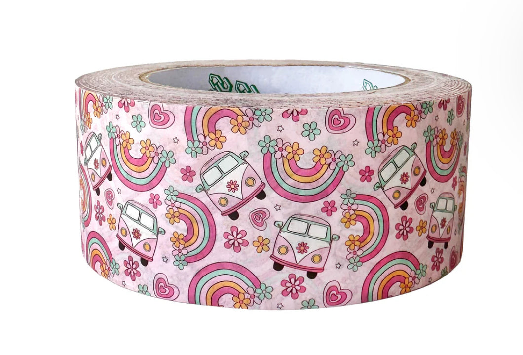 Groovy retro packaging tape