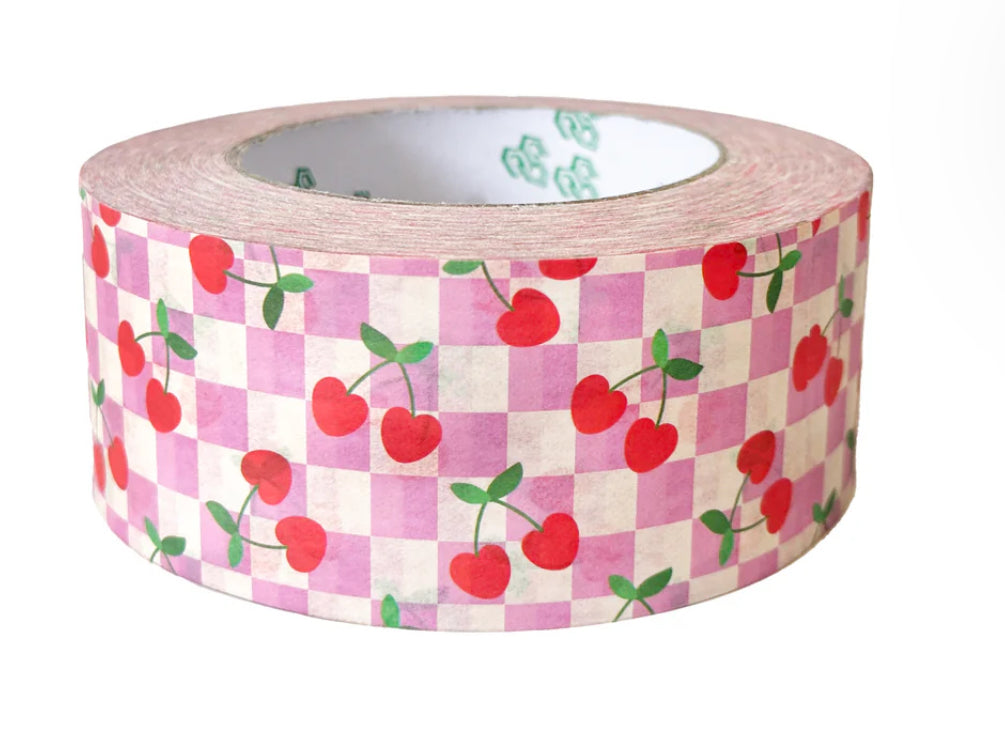 Checkered cherry packaging tape