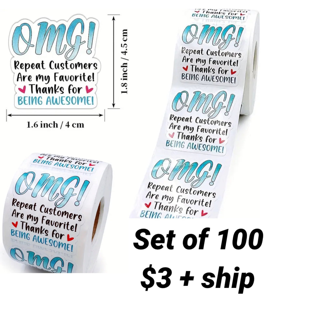 Packaging stickers qty 100