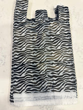 Load image into Gallery viewer, Set of 100 zebra merchandise bags 8” x 5” x 16”
