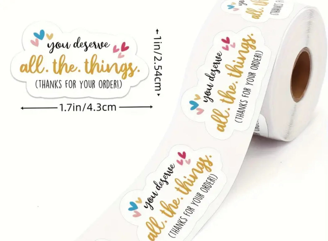 Packaging stickers qty 100