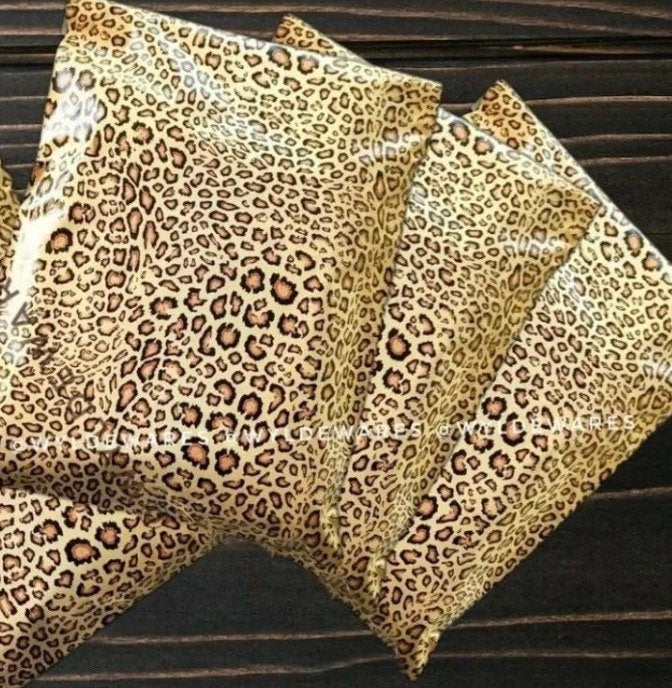 6x9 leopard poly mailers qty